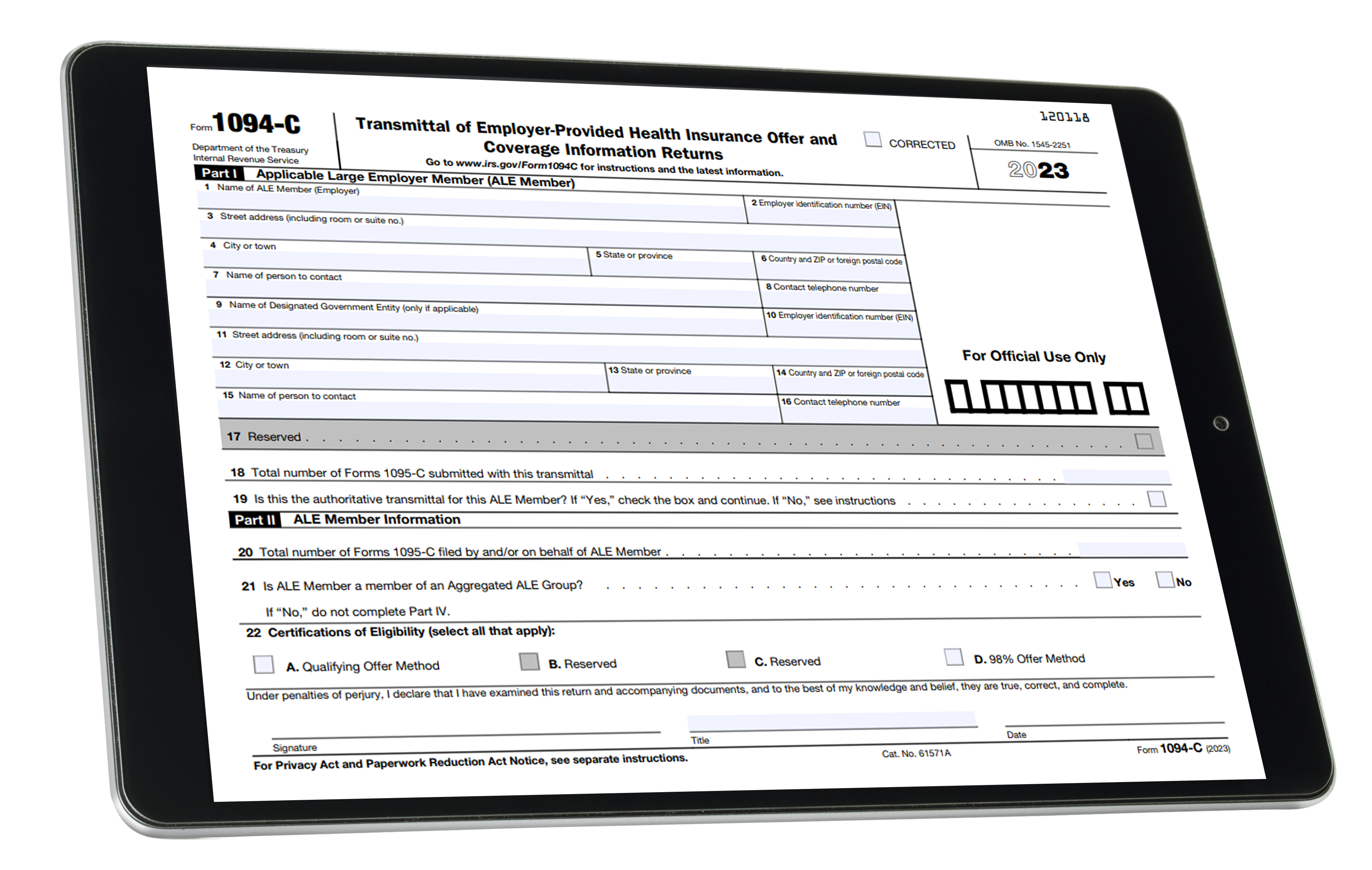 Form 1094-C for 2023
