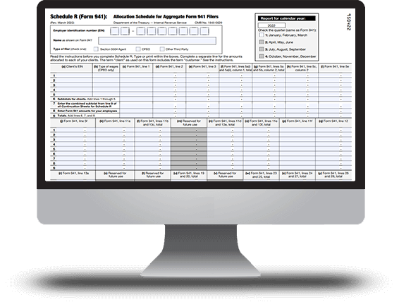 IRS Form 941 Schedule R for 2021
