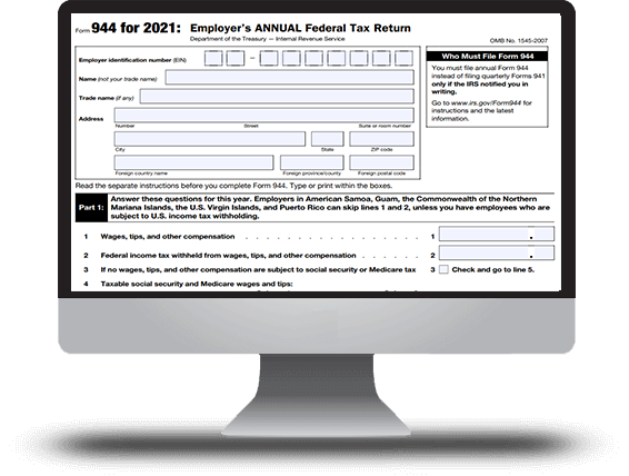 IRS Form 944 for 2021
