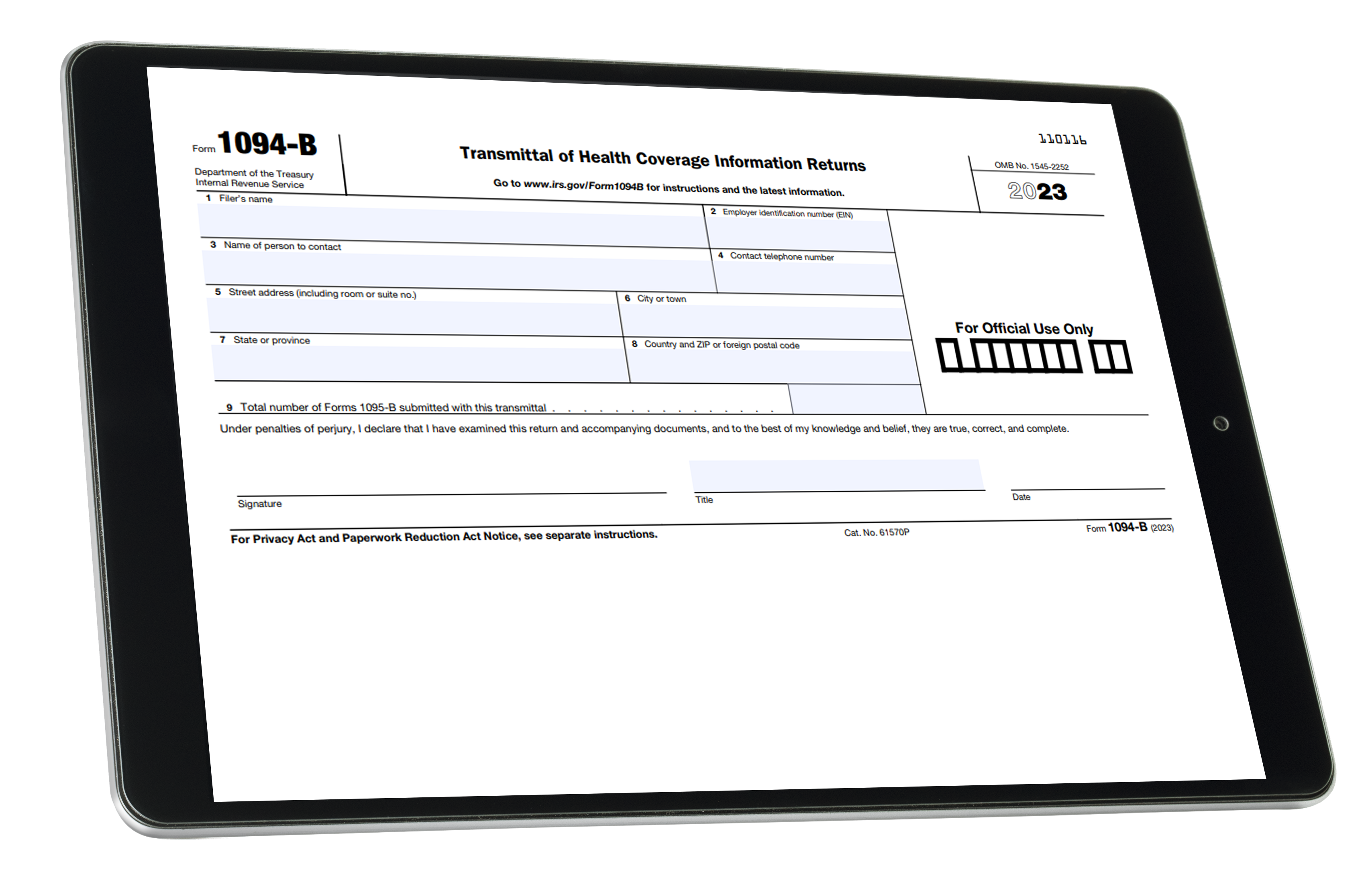 Form 1094-B for 2023