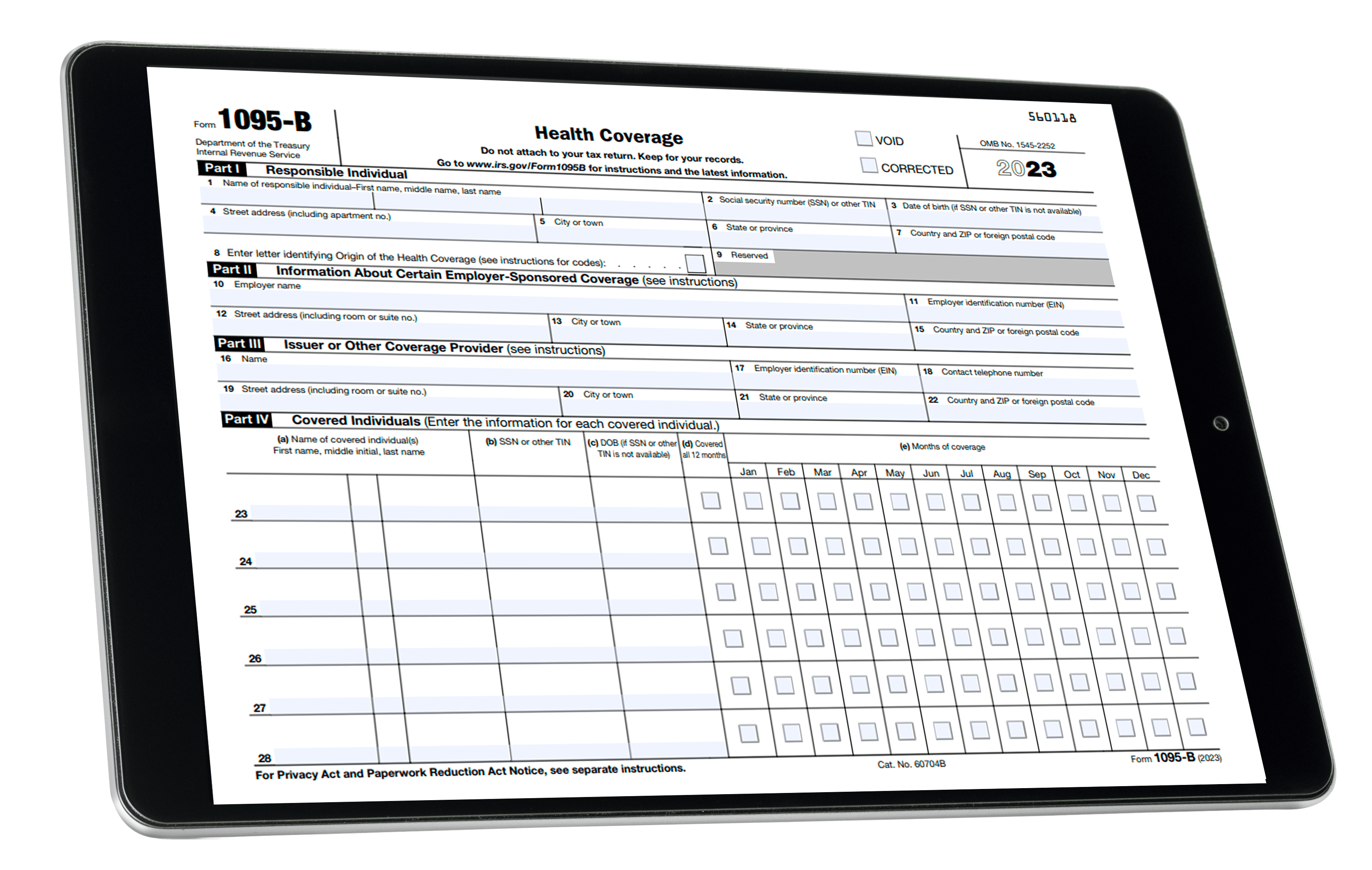 E-File IRS Form 1095-B, Health Coverage
