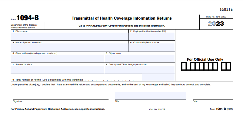 Form 1094-B for 2023